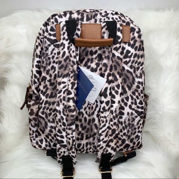 Adrienne Vittadini Leopard Print Vintage Backpack - Picture 3 of 5